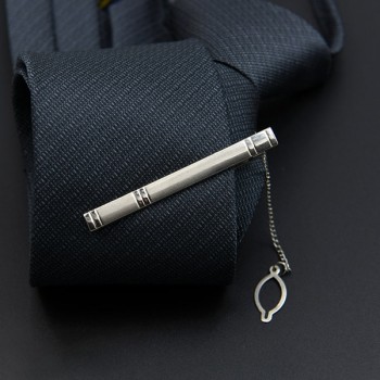 1 Pcs Fashion Style Tie Clip For Men Exquisite Rhinestone Pave Silver Metal Simple Bar Clasp Business Suit Necktie Clasp Brand