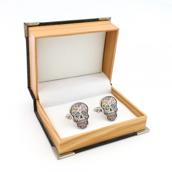 Free Shipping Skull Cufflinks Wholesale Sugar Dead Skeleton Design Hyperbole Style Cuff Links