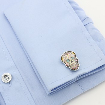 Free Shipping Skull Cufflinks Wholesale Sugar Dead Skeleton Design Hyperbole Style Cuff Links