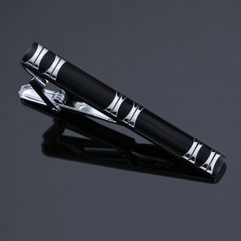 1 Piece Classic pattern Enamel  Silver gold Metal Tie Clip for Men Tie Bar blue Crystal Necktie Clips Pin For Mens Gift Jeweller