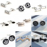 Fashion Black Enamel Cufflink Cuff Link 1 Pair Free Shipping Big Promotion Cylinder Fish Pain Gain Crown Bow Rainbow