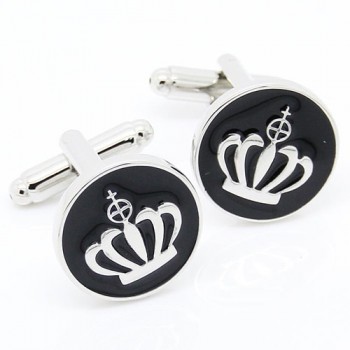 Fashion Black Enamel Cufflink Cuff Link 1 Pair Free Shipping Big Promotion Cylinder Fish Pain Gain Crown Bow Rainbow