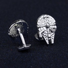 Women Fashion Jewelry Star Wars Millennium Falcon Metal Cufflinks Generous Men Cuff Bottons Tie Clip Accessories Gift