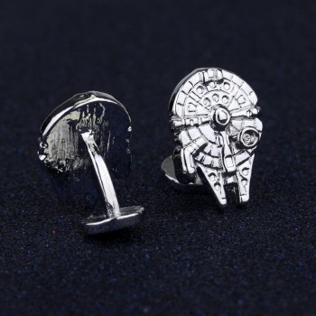 Women Fashion Jewelry Star Wars Millennium Falcon Metal Cufflinks Generous Men Cuff Bottons Tie Clip Accessories Gift