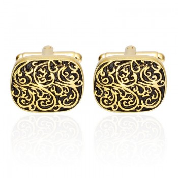 Free shipping Fashion Gold Laser Cufflink Cuff Link 1 Pair suona / lette / knot Luxury High-grade jewelry Mens Bouton De Manche