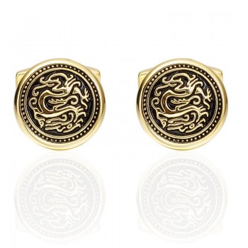 Free shipping Fashion Gold Laser Cufflink Cuff Link 1 Pair suona / lette / knot Luxury High-grade jewelry Mens Bouton De Manche