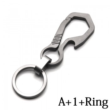 Real Titanium Alloy Key Chain Men EDC Lightweight Titanium Keychain Hanging Buckle Key Rings Quickdraw Tool Creative KeyRing