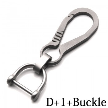 Real Titanium Alloy Key Chain Men EDC Lightweight Titanium Keychain Hanging Buckle Key Rings Quickdraw Tool Creative KeyRing