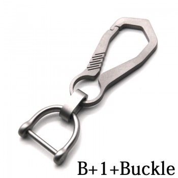 Real Titanium Alloy Key Chain Men EDC Lightweight Titanium Keychain Hanging Buckle Key Rings Quickdraw Tool Creative KeyRing