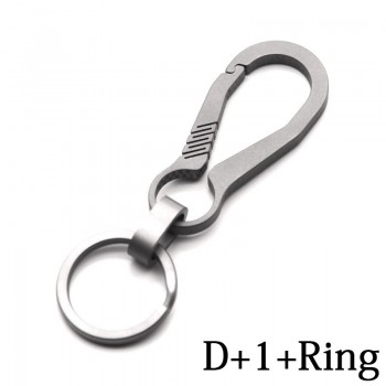 Real Titanium Alloy Key Chain Men EDC Lightweight Titanium Keychain Hanging Buckle Key Rings Quickdraw Tool Creative KeyRing
