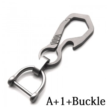 Real Titanium Alloy Key Chain Men EDC Lightweight Titanium Keychain Hanging Buckle Key Rings Quickdraw Tool Creative KeyRing