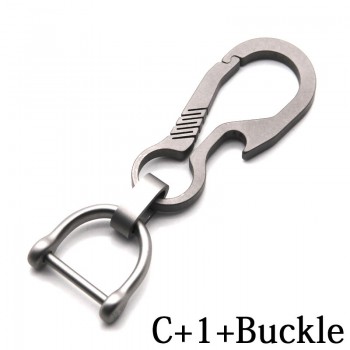Real Titanium Alloy Key Chain Men EDC Lightweight Titanium Keychain Hanging Buckle Key Rings Quickdraw Tool Creative KeyRing