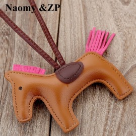 Naomyamp;ZP Famous Luxury Handmade PU Leather Horse Keychain Animal Key Chain Women Bag Charm Pendant Accessories Fashion Jewelry