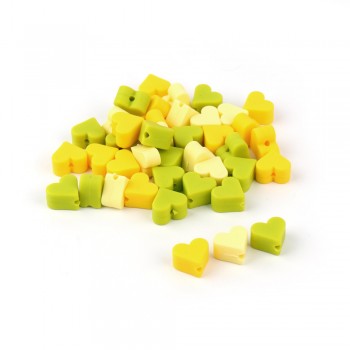 TYRY.HU 10pc Silicone Heart Beads Food Grade Baby Chewable Teething Beads For Nursing Necklace DIY Jewelry Making Accessories