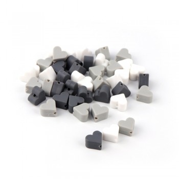 TYRY.HU 10pc Silicone Heart Beads Food Grade Baby Chewable Teething Beads For Nursing Necklace DIY Jewelry Making Accessories
