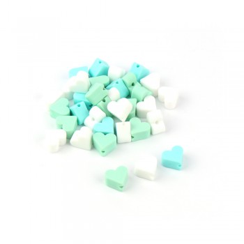 TYRY.HU 10pc Silicone Heart Beads Food Grade Baby Chewable Teething Beads For Nursing Necklace DIY Jewelry Making Accessories