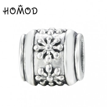 HOMOD New European Silver Color Delicate Angel Wings Heart Charm Beads Fit Pandora Bracelets For Women DIY Jewerly Making Xmas