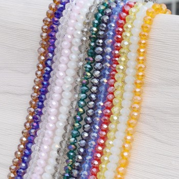 Pick Size 2 3 4 6 8mm Czech Loose Rondelle Crystal Beads For Jewelry Making Diy Needlework AB Color Spacer Faceted Glass Beads