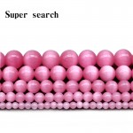 Pink Cat Eye Beads 4/6/8/10/12MM Natural Glass String Loose Space Beads Opal DIY Charm Beads for Jewelry Making Bracelet