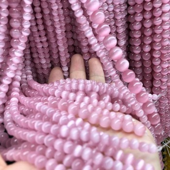 Pink Cat Eye Beads 4/6/8/10/12MM Natural Glass String Loose Space Beads Opal DIY Charm Beads for Jewelry Making Bracelet