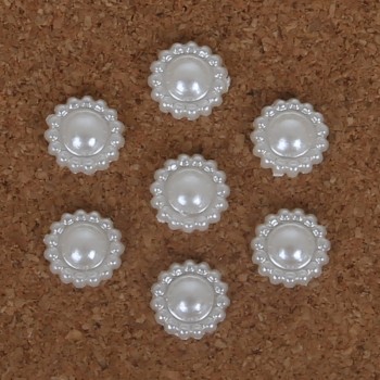 New Fashion 20-200pcs Sun Flower Flat Back Cabochon Imitation Plastic ABS Pearl  Beads For DIY Jewelry Handmade Craft Making