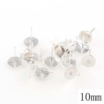 New 200pcs/lot Stud Earring Blank Base Fit 6 8 10mm Cabochon Cameo Settings Gold/Silver Color Ear Post DIY Jewelry Making