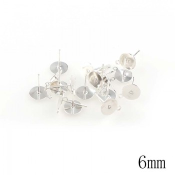 New 200pcs/lot Stud Earring Blank Base Fit 6 8 10mm Cabochon Cameo Settings Gold/Silver Color Ear Post DIY Jewelry Making