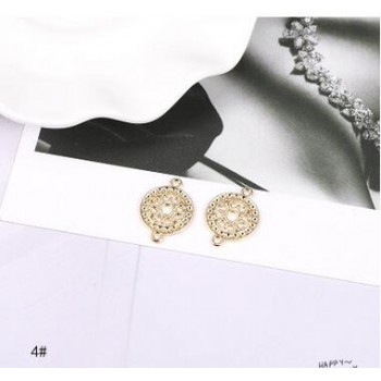 10pcs/lot Gold Zinc Alloy Flowers Geometry Charms Earrings Connectors For DIY Earrings Jewelry Making Finding Accessories