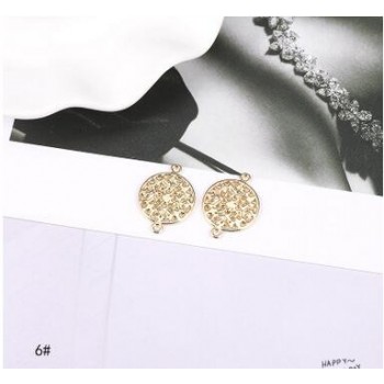 10pcs/lot Gold Zinc Alloy Flowers Geometry Charms Earrings Connectors For DIY Earrings Jewelry Making Finding Accessories