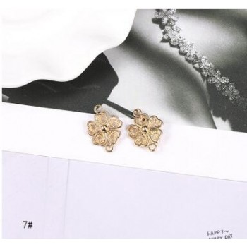 10pcs/lot Gold Zinc Alloy Flowers Geometry Charms Earrings Connectors For DIY Earrings Jewelry Making Finding Accessories