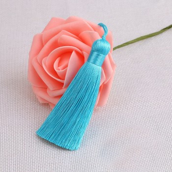 2pcs/lot 26 Colors 8cm Mixed Cotton Silk Tassels Earrings Charm Pendants Satin Tassels for DIY Jewelry Making Findings kwastjes