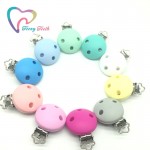 Teeny Teeth 1 PC Pacifier Clip Round Shape Pacifier chain clip, silicone clip selectable Silicone Teething Beads Suspender Clip