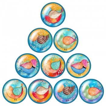 New Beauty Birds Hummingbird 10pcs mixed 12mm/16mm/18mm/25mm Round photo glass cabochon demo flat back Making findings ZB0574