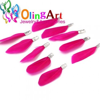 OlingArt Natural feathers 10pcs colorful Feathers 3.5cm  women choker necklace Jewelry Making Straps Keychain Pendants charms