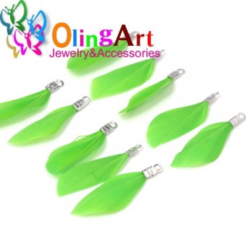 OlingArt Natural feathers 10pcs colorful Feathers 3.5cm  women choker necklace Jewelry Making Straps Keychain Pendants charms