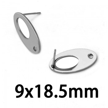 30pcs Polygonal Stainless Steel Earring Stud Ear Post Nails Flat Earring Pad Base Posts Diy Earring Jewelry Findings makings