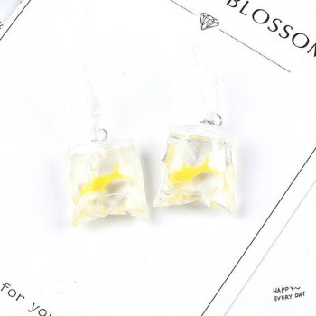 5pcs Cute 25mm Small Fish Candy Resin Stone Child Earring Drop Necklace Pendant Diy Making Handmade Jewelry Finding C27