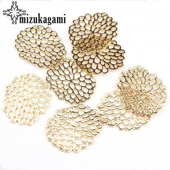 2018 New 6pcs/lot Zinc Alloy Charms Gold Metal Irregular Shape Hollow Flowers Charms Connector For Necklace Earring Accessories