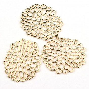 2018 New 6pcs/lot Zinc Alloy Charms Gold Metal Irregular Shape Hollow Flowers Charms Connector For Necklace Earring Accessories