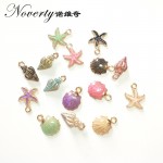 New 10 Pieces Cute Lovely Nautical Starfish Scallop Conch Drop Oil Zinc Alloy Charms Pendants Diy Jewelry Accessories PJ287
