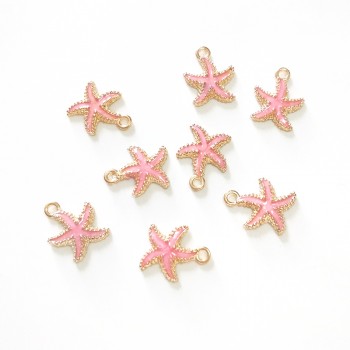 New 10 Pieces Cute Lovely Nautical Starfish Scallop Conch Drop Oil Zinc Alloy Charms Pendants Diy Jewelry Accessories PJ287