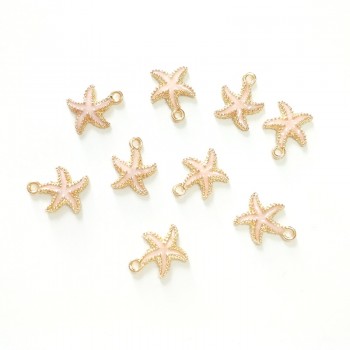 New 10 Pieces Cute Lovely Nautical Starfish Scallop Conch Drop Oil Zinc Alloy Charms Pendants Diy Jewelry Accessories PJ287
