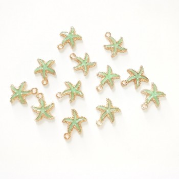 New 10 Pieces Cute Lovely Nautical Starfish Scallop Conch Drop Oil Zinc Alloy Charms Pendants Diy Jewelry Accessories PJ287