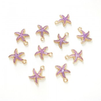 New 10 Pieces Cute Lovely Nautical Starfish Scallop Conch Drop Oil Zinc Alloy Charms Pendants Diy Jewelry Accessories PJ287