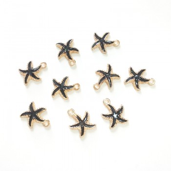 New 10 Pieces Cute Lovely Nautical Starfish Scallop Conch Drop Oil Zinc Alloy Charms Pendants Diy Jewelry Accessories PJ287