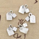 15pcs Charms tea bag 15*15mm Antique Silver Plated Pendants Making DIY Handmade Tibetan Silver Jewelry