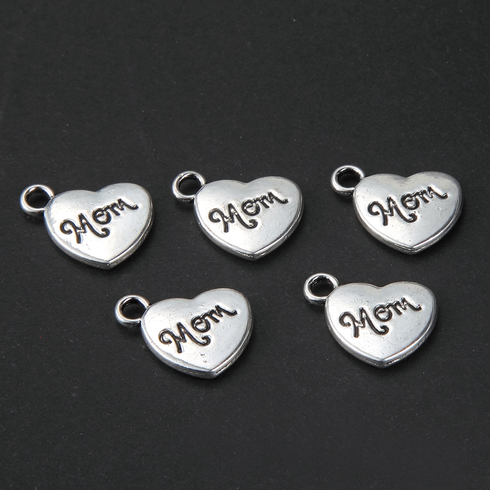 10pcs 2017 New Fashion Necklace Pendant  Vintage Hot-selling Mom Out Peach Heart Alloy Fashion Jewelry Beautiful Design