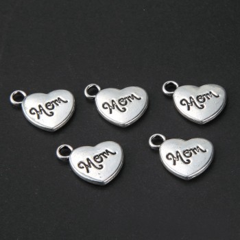 10pcs 2017 New Fashion Necklace Pendant  Vintage Hot-selling Mom Out Peach Heart Alloy Fashion Jewelry Beautiful Design