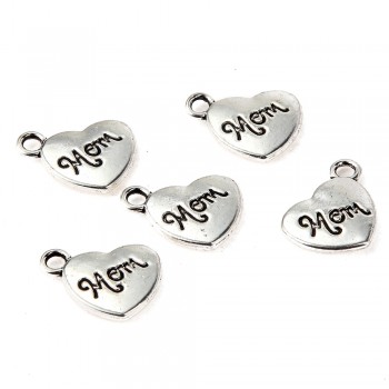 10pcs 2017 New Fashion Necklace Pendant  Vintage Hot-selling Mom Out Peach Heart Alloy Fashion Jewelry Beautiful Design