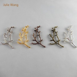 Julie Wang 10PCS Alloy Suspension Branch Handmade Crafts Pendants Charms Hanging Jewelry Finding Accessory 5 Colors to Choose
